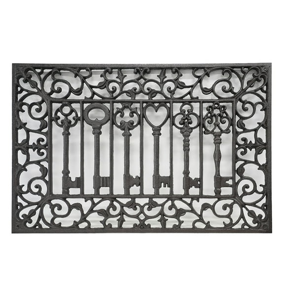 SINDA Cast Iron Doormat,Lovely Keys Pattern Design