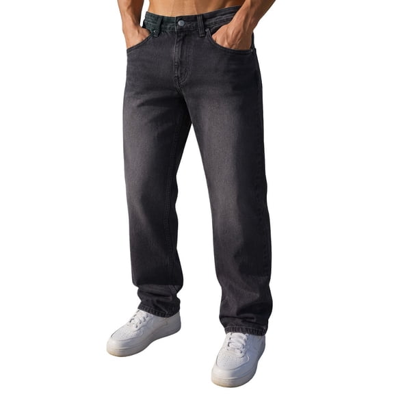 SINDON Relaxed MomFit Jeans for MEN(Black, Size:32)
