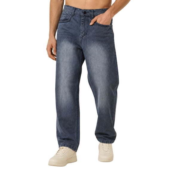 SINDON Relaxed MomFit Jeans for MEN(Dark Grey, Size:36)