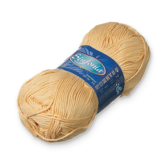 SINFONIA [100grs] by Omega - Elegant Fine 100% Mercerized Cotton Yarn for Knitting and Crafts - Color: 09 - Straw 806
