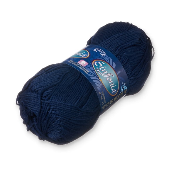 SINFONIA [100grs] by Omega - Elegant Fine 100% Mercerized Cotton Yarn for Knitting and Crafts - Color: 32 - Navy Blue 814