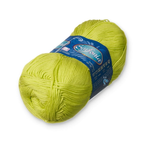 SINFONIA [100grs] by Omega - Elegant Fine 100% Mercerized Cotton Yarn for Knitting and Crafts - Color: 49 - Citrus Green 835