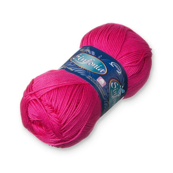 SINFONIA [100grs] by Omega - Elegant Fine 100% Mercerized Cotton Yarn for Knitting and Crafts - Color: 61 - Mexican Pink 825