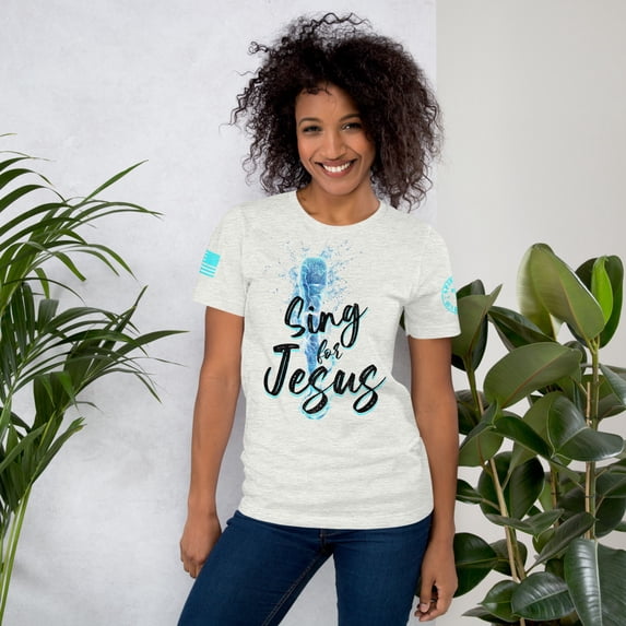 SING FOR JESUS Unisex t-shirt (Ash, L)