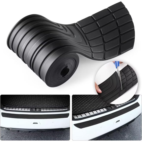 SINGARO Car Rear Bumper Protector, 42inch x3.4inch Car/SUV Universal Rubber Anti-Scratch Trunk Exterior Accessories