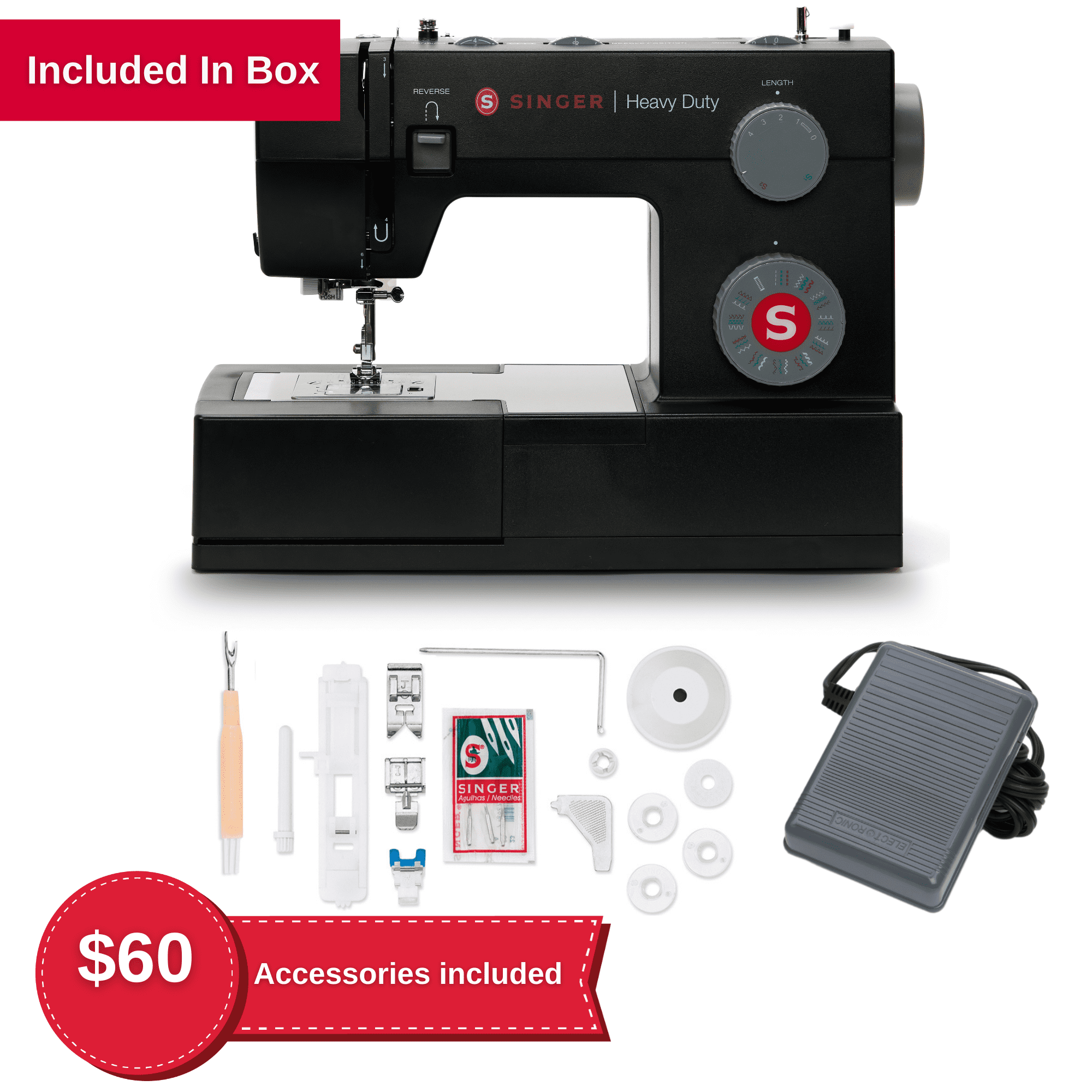 SINGER Heavy Duty 4452 Sewing Machine with Accessories 