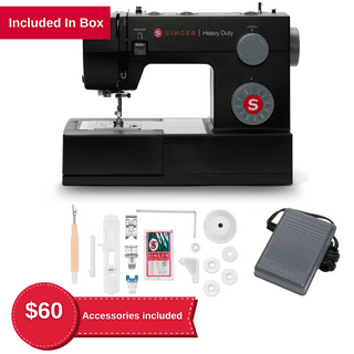 SINGER® Ultimate Heavy Duty Value Bundle - 44S Heavy Duty Sewing Machine  with Heavy Duty Crafting Presser Foot Kit 