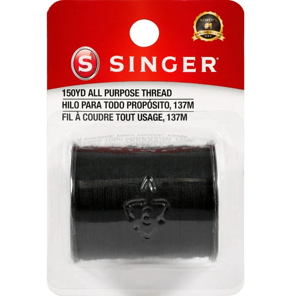 SINGER All-Purpose Polyester Thread, Black, 150 Yards