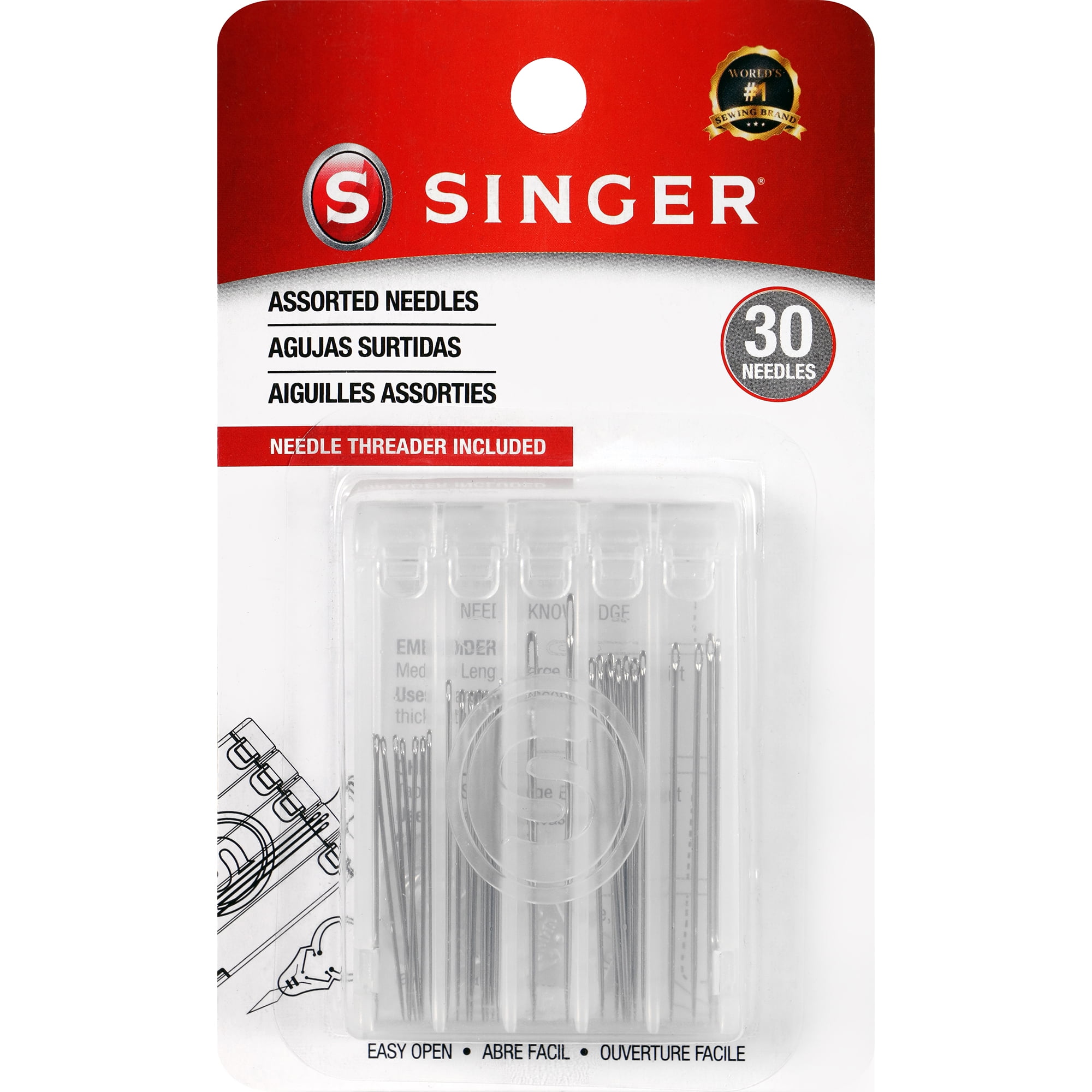 SINGER Assorted Hand Needles in Compact with Needle Threader SINGER Assorted Hand Needles in Compact with Needle Threader