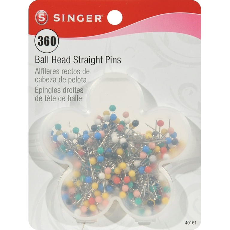 Singer Ball Head Quilting Pins in Flower Case-Size 17 360/Pkg