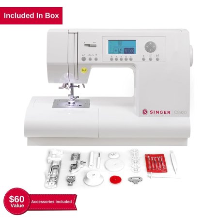 SINGER® C9920 Computerized Sewing Machine with Accessories | 810 built-in stitches deliver 1,163 Stitch Applications | 5 Lettering Fonts, Mirror Imaging, LCD Screen, Metal Frame
