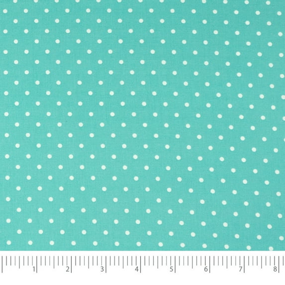 SINGER Christmas Collection 44" x 2 yd 100% Cotton Dot-Print Sewing & Craft Fabric, Aqua