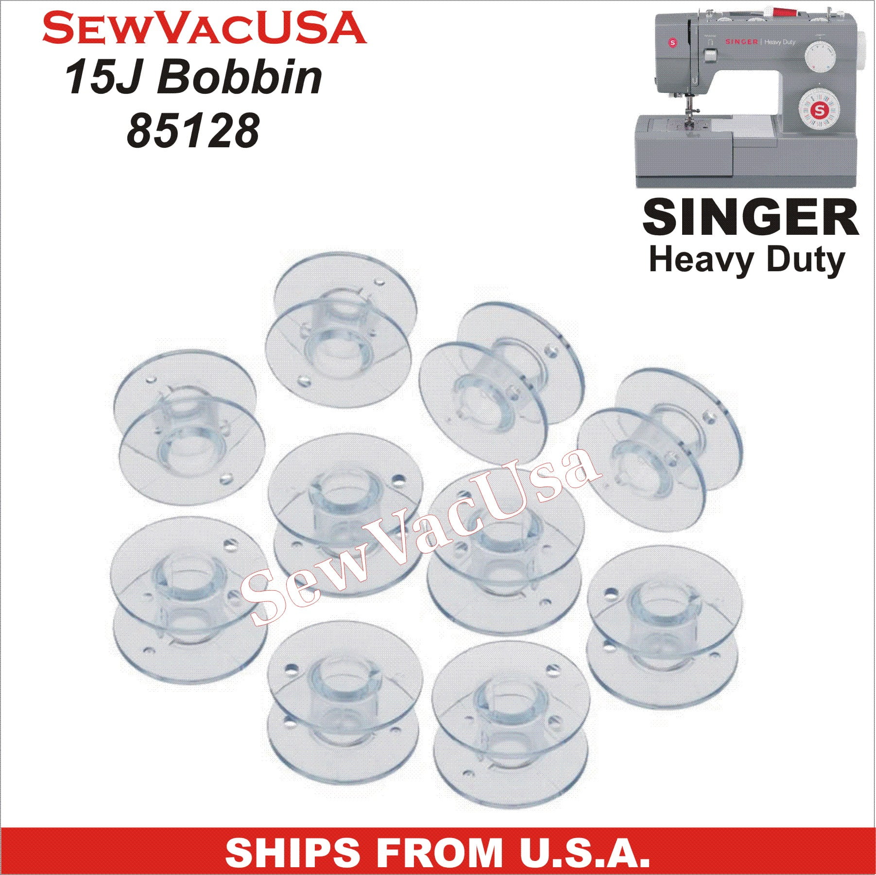 SINGER Compatible 15J Bobbins For SINGER Heavy Duty Model