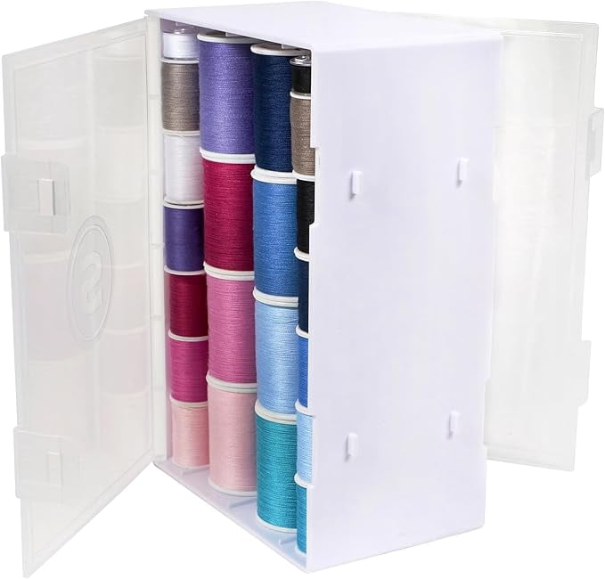 SINGER Double-Sided Thread Spool Organizer - Clear Storage Sewing Box ...