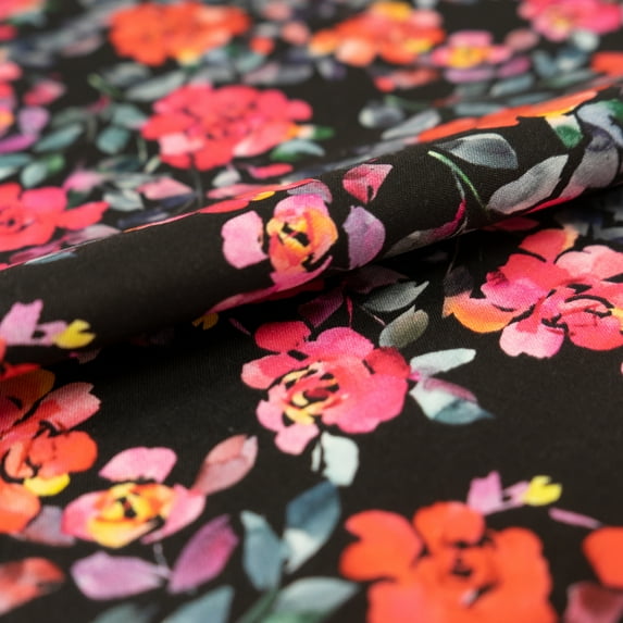 SINGER FABRICS - 100% Cotton Print, Craft Quilting, 44" x 2 Yards, Rockin Roses, Precut Fabric
