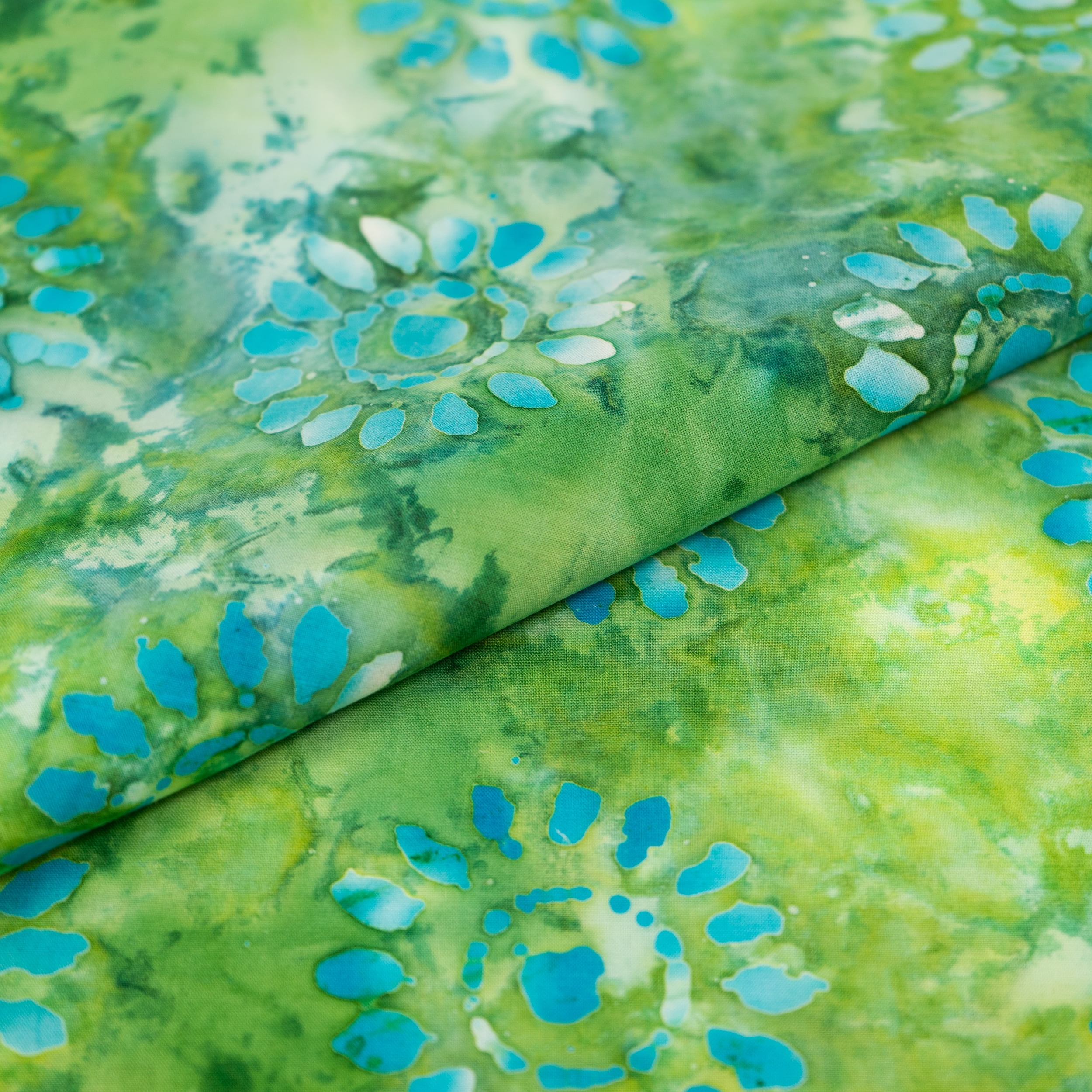 SINGER Fabric, 100% Cotton Print Batik, 5 Yards Cut, Blue Paisley