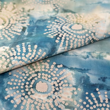 SINGER Fabric Batik 100% Cotton Print Dark Slate Gray Sunshine, 42 inch, Cut by the Yard