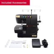 ماكينة خياطة SINGER HD0500S Classic Black Serger Overlock مع الملحقات | 6 أنواع غرز مدمجة | ضوء LED | 1300 غرزة في الدقيقة