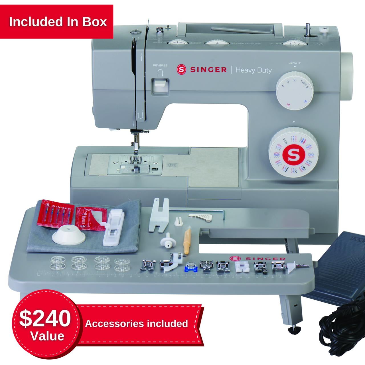 Singer® Heavy Duty 4411 Sewing Machine With 69 Stitch Applications, A  Strong Motor & 4-Step Buttonhole 