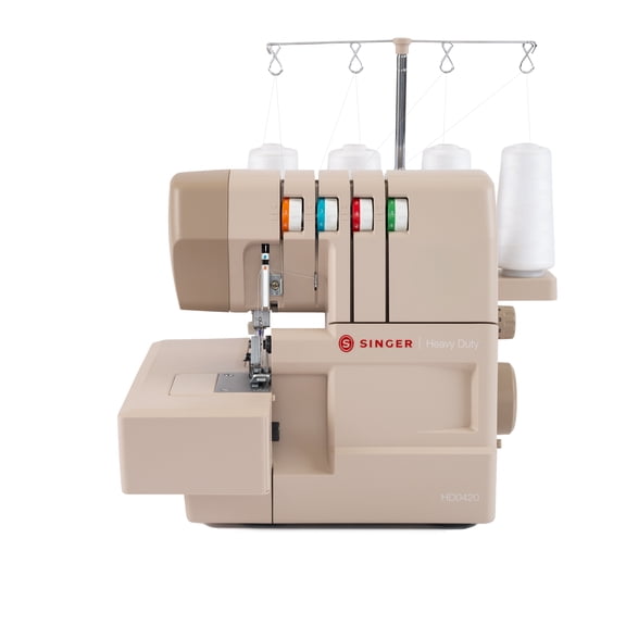 SINGER® Heavy Duty 0420 Next Evolution Serger Overlock Machine, 13 Stitches, 4/3/2 Thread Capability, Strong Piercing Power, Metal Frame, Differential Feed, LED Light