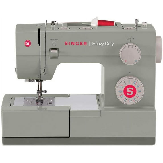 SINGER | Heavy Duty 4452 Sewing Machine with 110 Stitch Applications, Metal Frame, Built-In Needle Threader, & Heavy Duty Accessory Kit - Sewing Made Easy