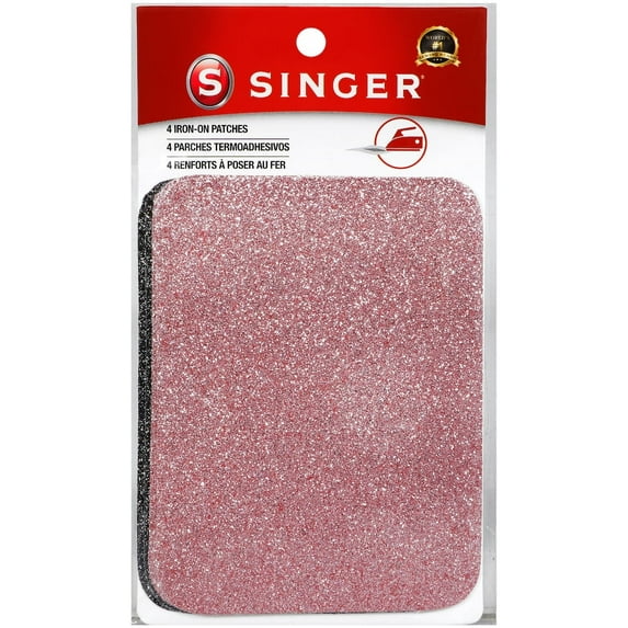 SINGER Iron-On Patches 3.75"X5" 4/Pkg-Rose Gold & Black