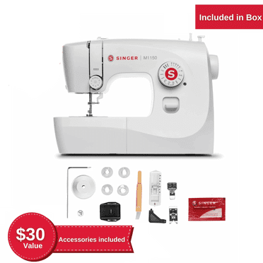 SINGER M1150 Mechanical Sewing Machine With 45 Stitch Applications, LED Light & 1-Step Buttonhole | Smart Choice for Gifting (White)