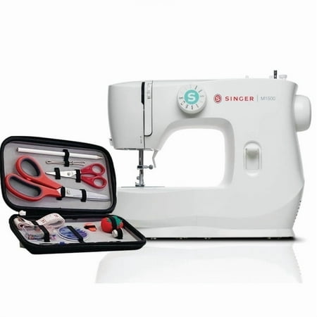 SINGER® M1500 Portable Sewing Machine with Bonus Sewing Kit | 57 Stitch Applications | Four-Step Buttonhole | LED Lights | Perfect for DIY Projects