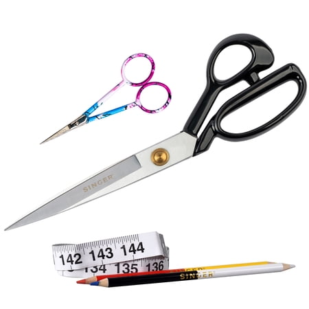 SINGER Measure and Cut Sewing Kit, ProSeries Tools For Sewing, 12 Inch Shears, 5 Pieces