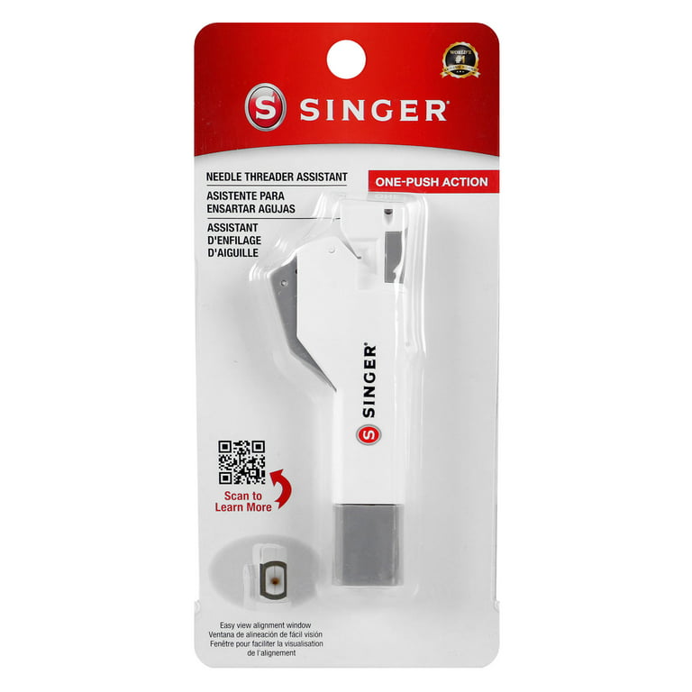 SINGER Needle Threader Assistant with Built-in Thread Cutter, Plastic,  White 