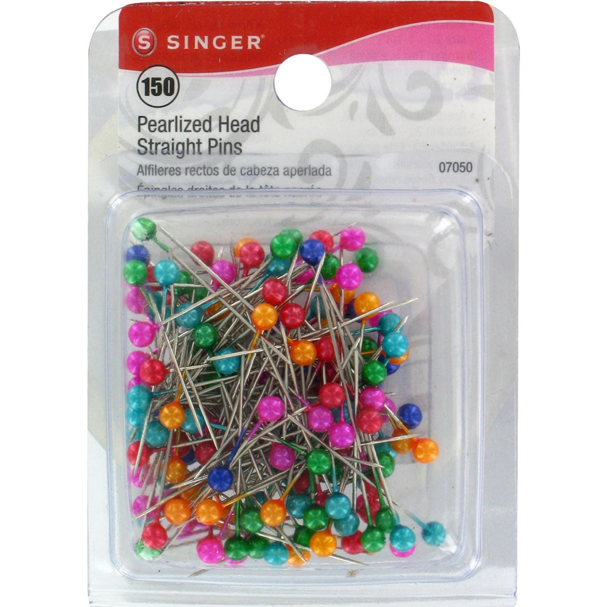SINGER Pearlized Straight PinsSize 20 150/Pkg