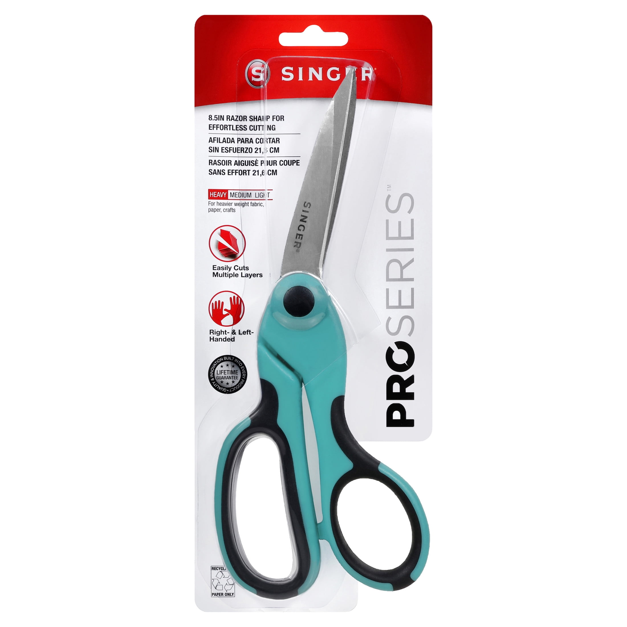 SINGER 8-1/2 inch ProSeries Heavy-Duty Bent Scissors with Comfort Grip