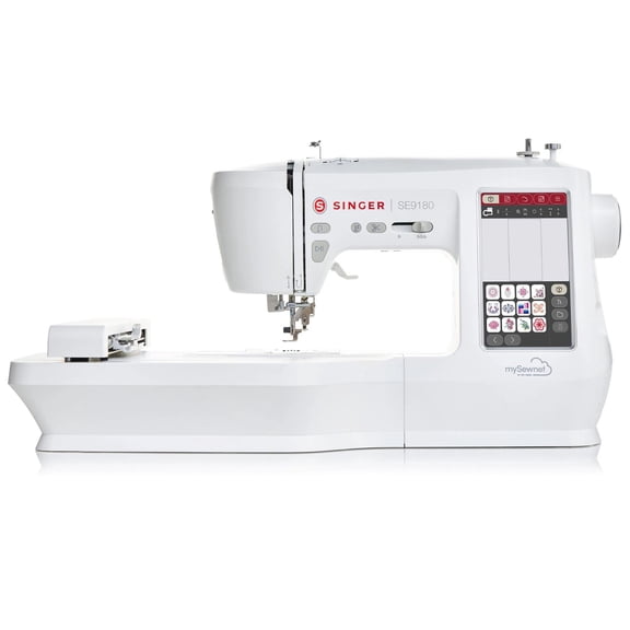 SINGER® SE9180 Embroidery & Sewing Machine with Accessory Kit | 250 Built-in Stitches, 150 Embroidery Designs & 10 Fonts, Wifi Connectivity with 7" Touch Screen