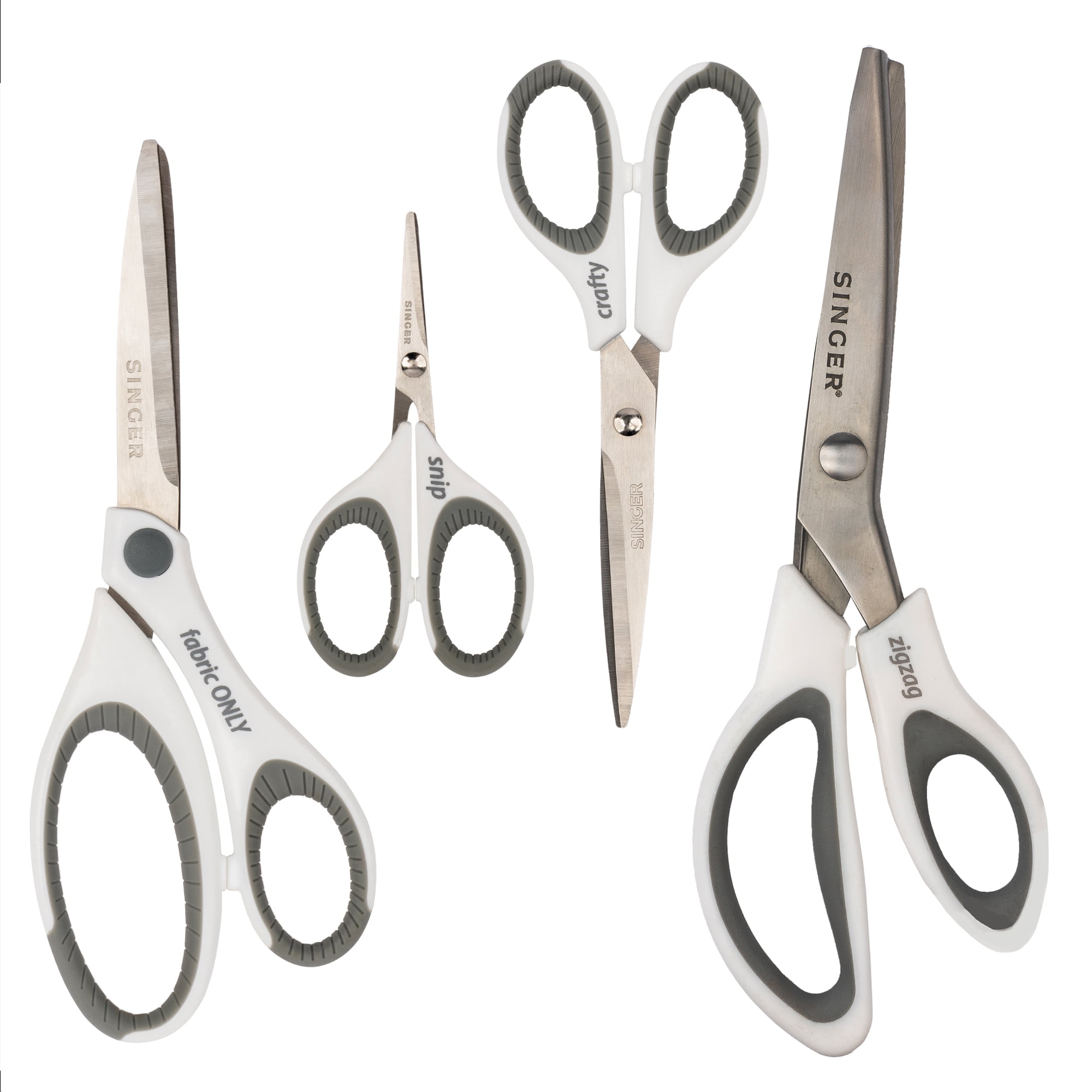 SINGER Fabric & Craft Scissors Set W/Comfort Grip 2/Pkg-8.5 Lightweight &  4.75 Detail Scissors