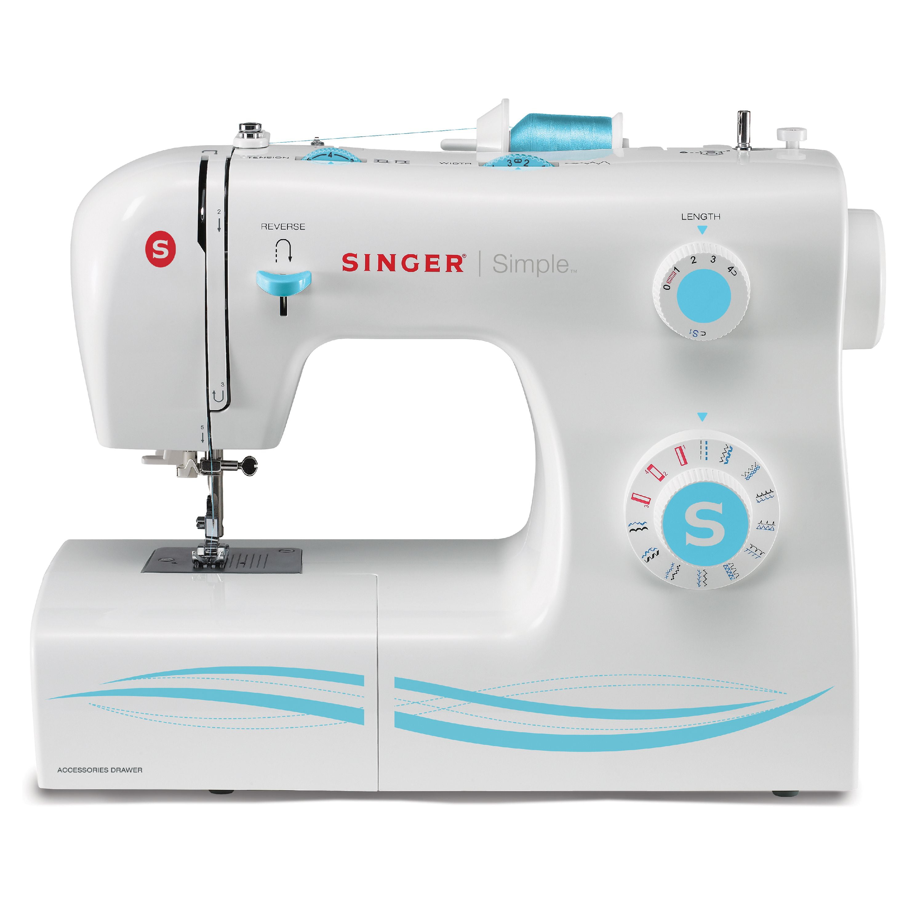 SINGER | M3300 Sewing Machine with 97 Stitch Applications, & 1-Step  Buttonhole - Perfect for Beginners - Sewing Made Easy, Green