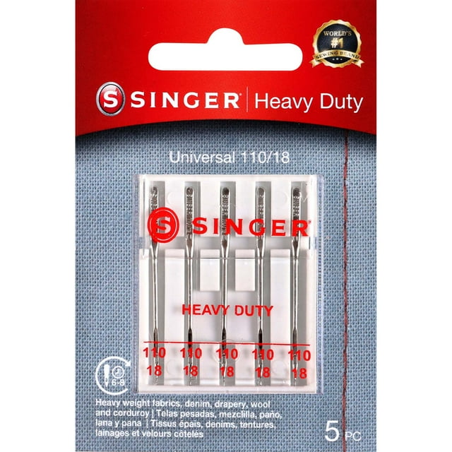 SINGER Size 110/18 Topstitch Heavy Duty Sewing Machine Needles (5 Pack