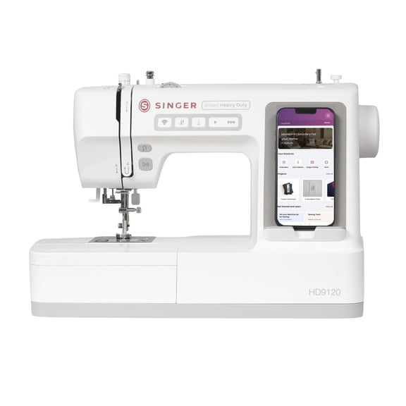 SINGER Smart Heavy Duty 9120 New Computerized Embroidery-Ready Sewing Machine, Built-In Straight Stitches plus 200+ Stitches via The CREATIVATE App, 900 Stitches/Min