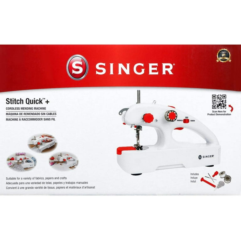 SINGER Stitch Quick + (Two Thread) Hand Held Mending Machine, White