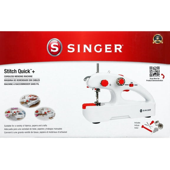 SINGER Stitch Quick + Cordless Hand Held Mending Portable Sewing Machine, Two Thread