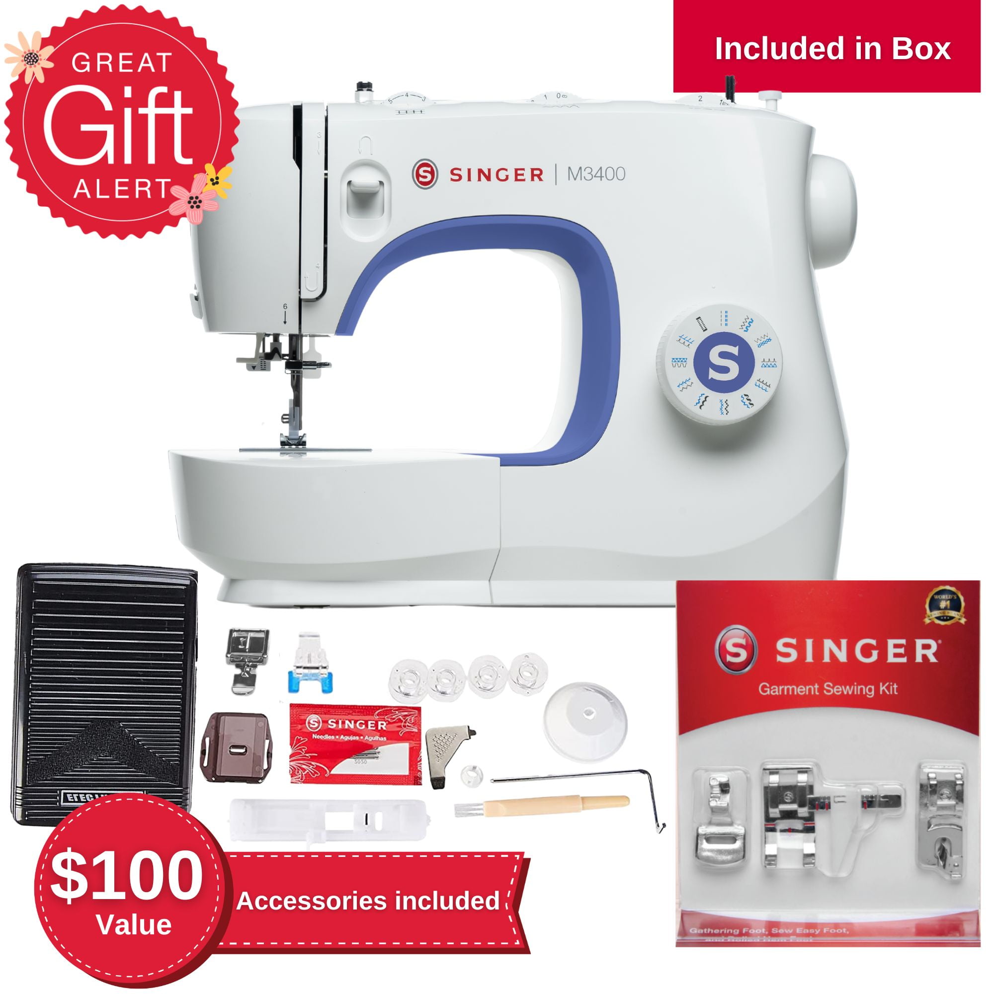 SINGER® Super Bundle Special M3400 Sewing Machine with Bonus 3piece