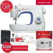 SINGER® Super Bundle Special - M3400 Sewing Machine with Bonus 3-piece Presser Foot Kit, Packed with Specialty Accessories, Built-In Needle Threader, Easy-to-Use, Great for All Sewing Levels