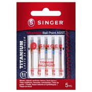 SINGER 5 count Ball Point Titanium Needles, sz 80 2, 90 2, 100 1
