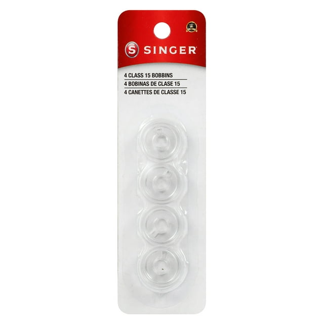 SINGER Transparent Plastic Class 15 Bobbins, 4 Count