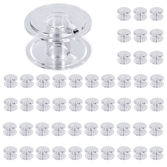 SINGER Transparent Plastic Class 15 Bobbins, 50 Count