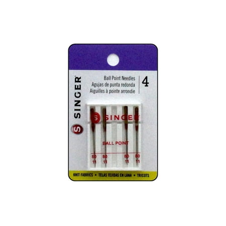 Singer Size 11/80 Ball Point Machine Needles, 4 Count