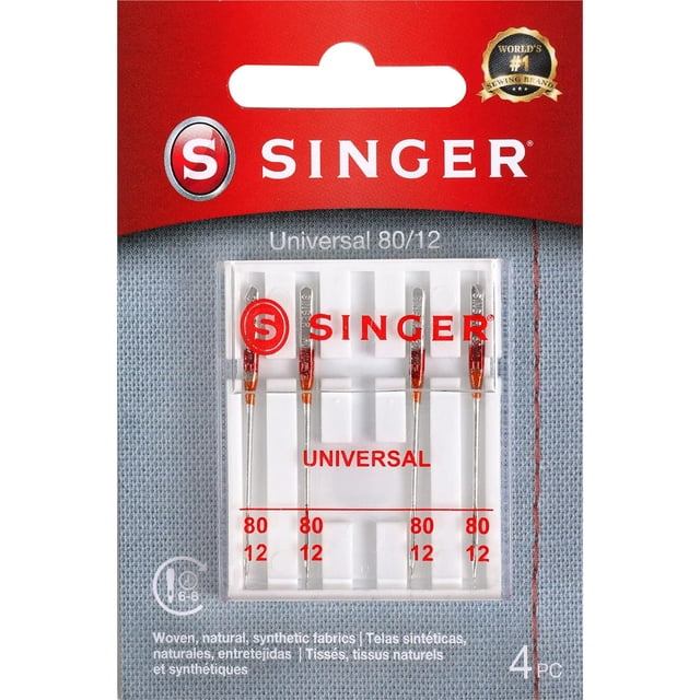 SINGER Universal Embroidery Sewing Machine Needles, 80/12, 5Count