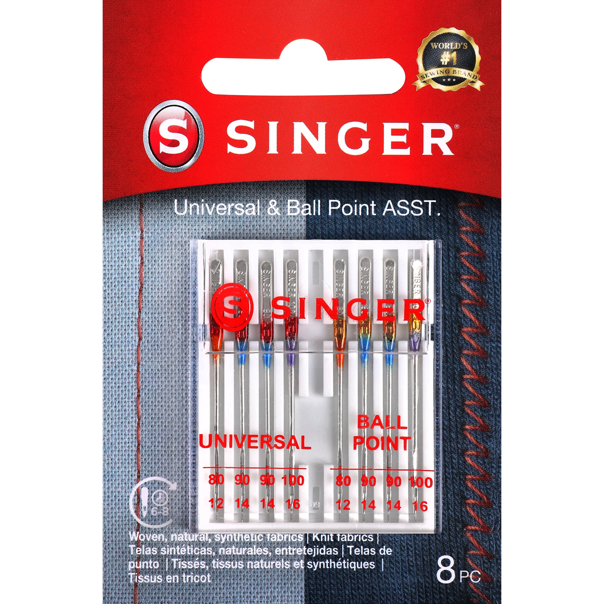 SINGER Universal Regular Point & Ball Point Sewing Machine Needles