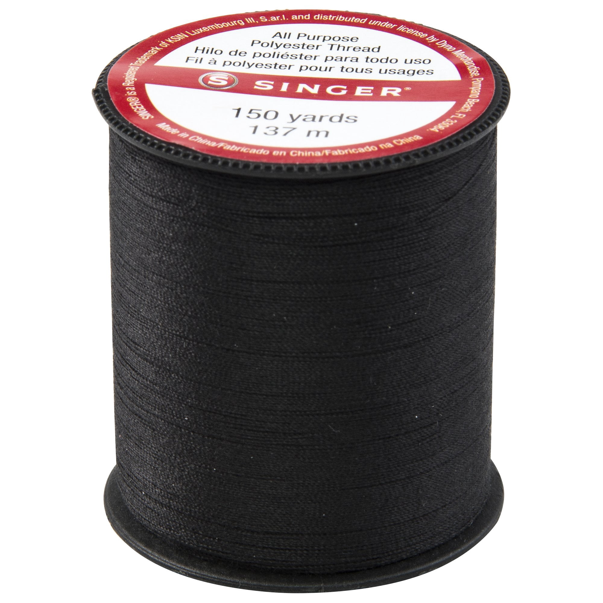SINGER60110All Purpose Polyester Thread, 150 yards, Black (Pack of 10)
