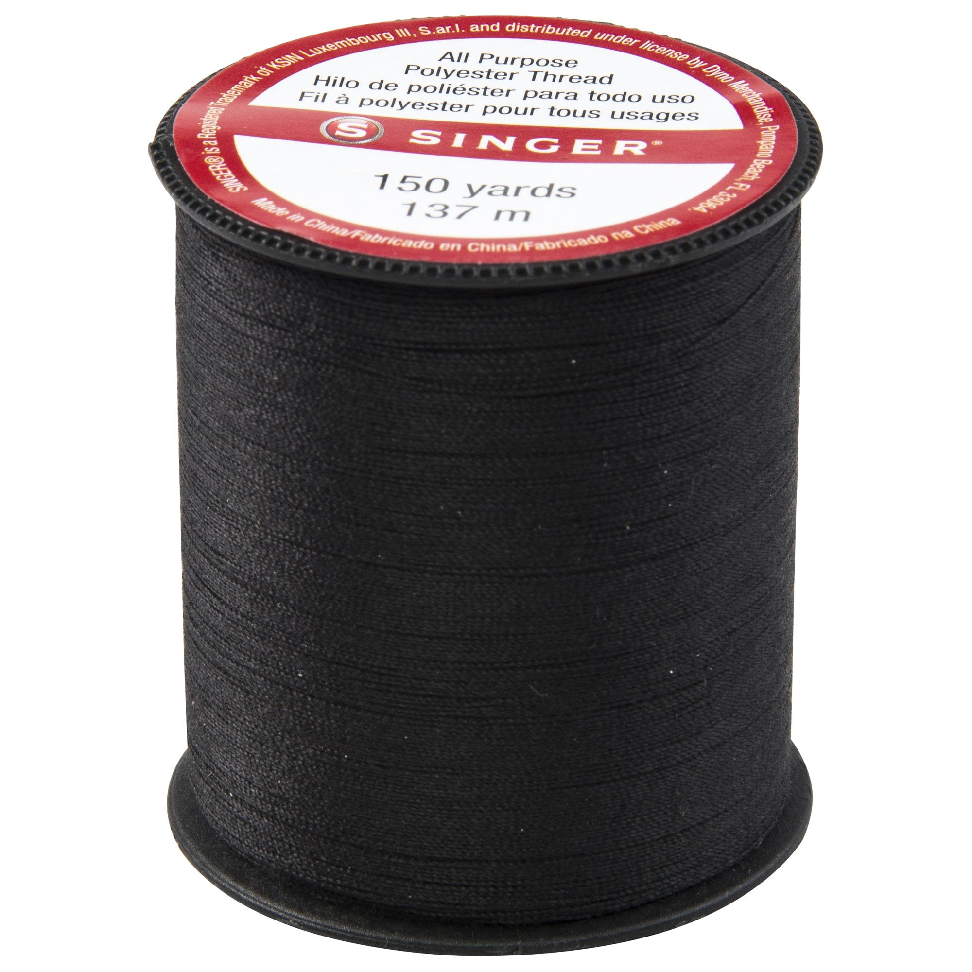 SINGER60110All Purpose Polyester Thread, 150 yards, Black (Pack of 48)