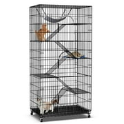 SINGES 6-Tier Large 77" Cat Cage Kennels Indoor Metal Wire Cat Playpen with Cat Bed